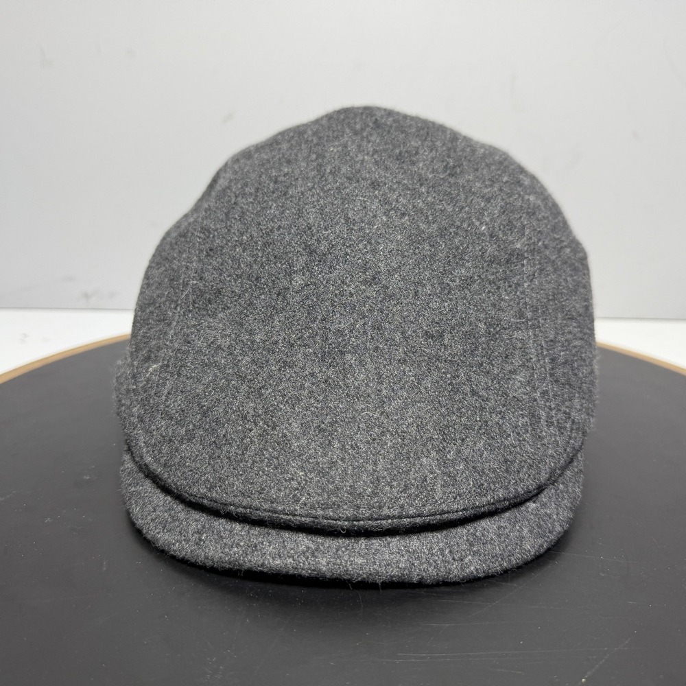 Amicale Hat Flat Cap Fitted Mens M Gray Wool Blend‎ Quilted Lined Winter Warm